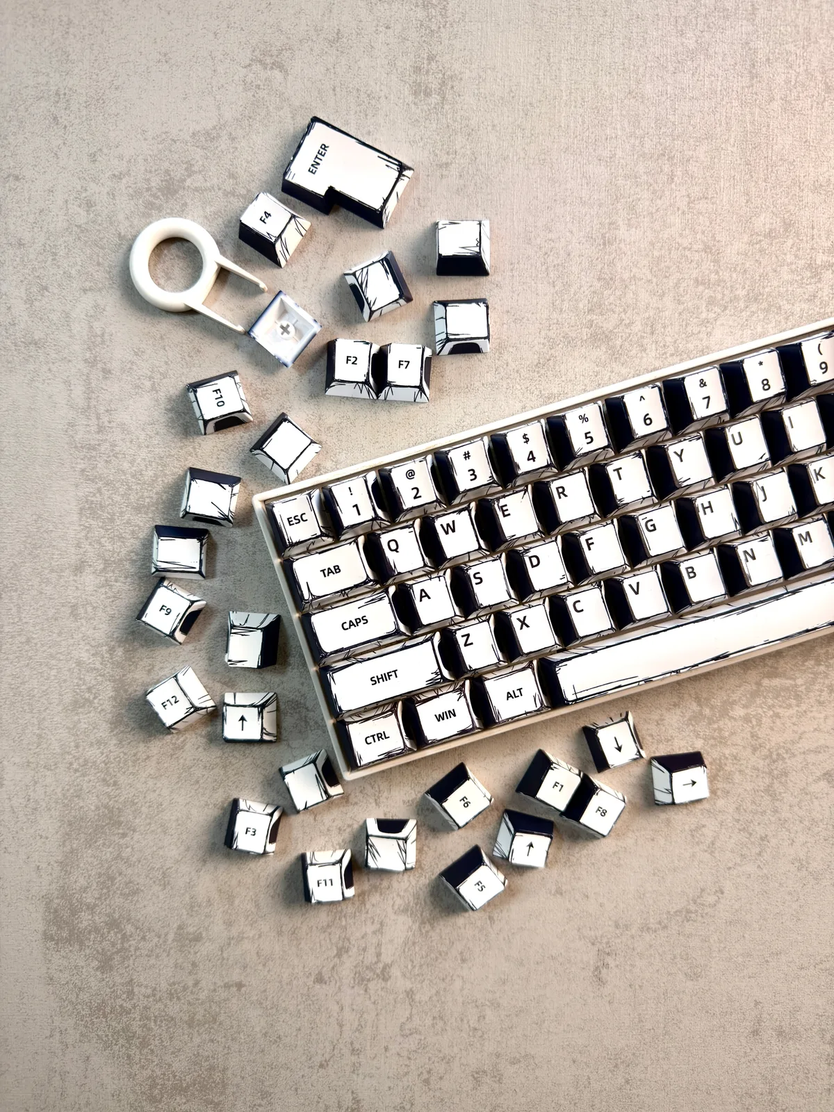 Keycaps NOTMID en un teclado