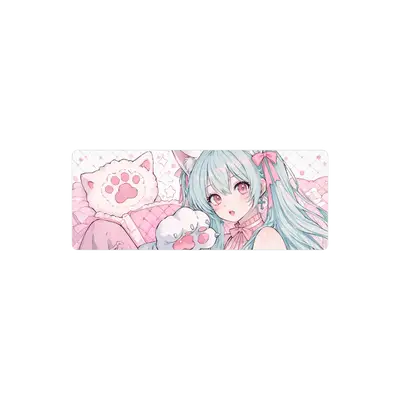 Mousepad kitty miku 82x32 Classic | Custom
