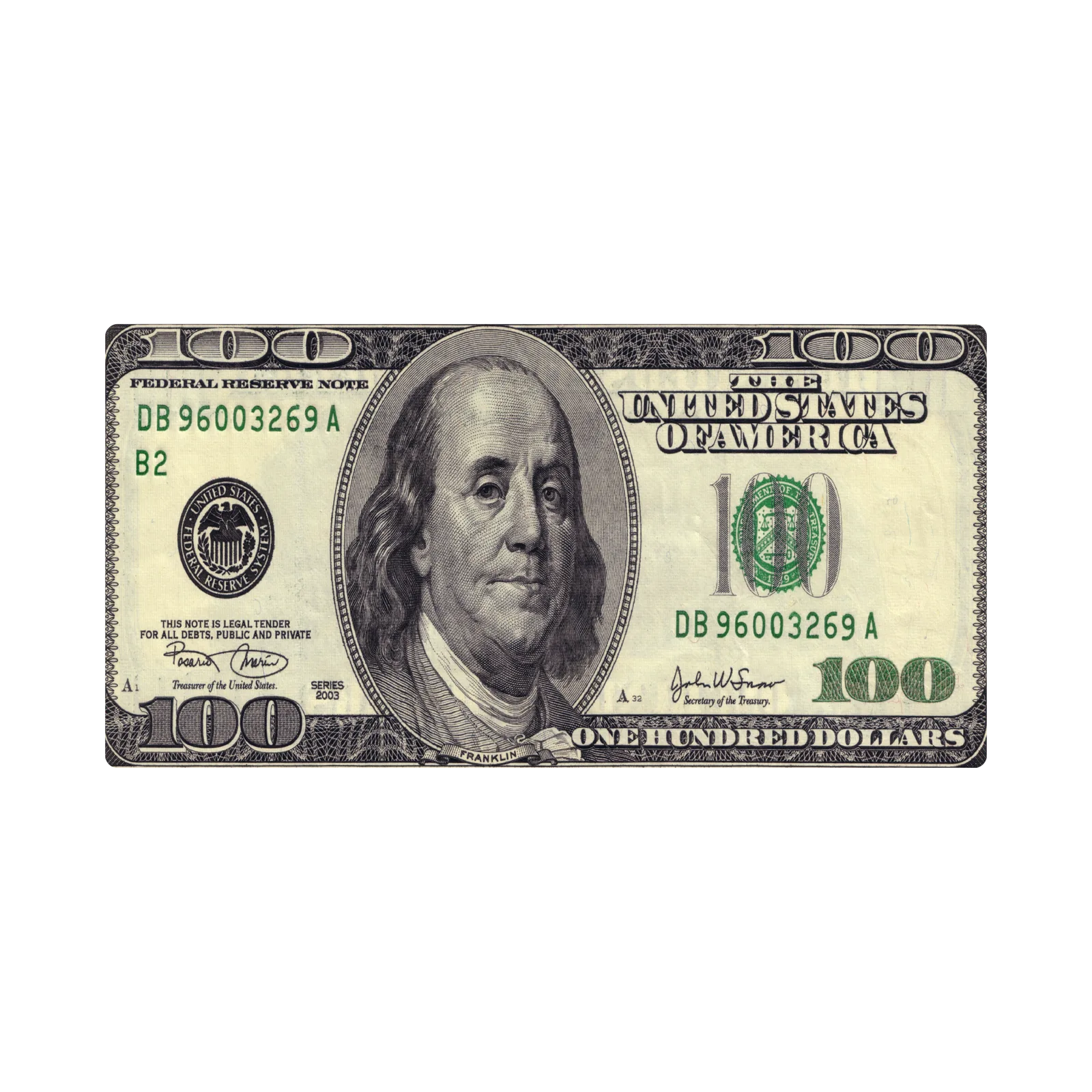 Mousepad Billete 100 dolares 110x55 PRO | Custom
