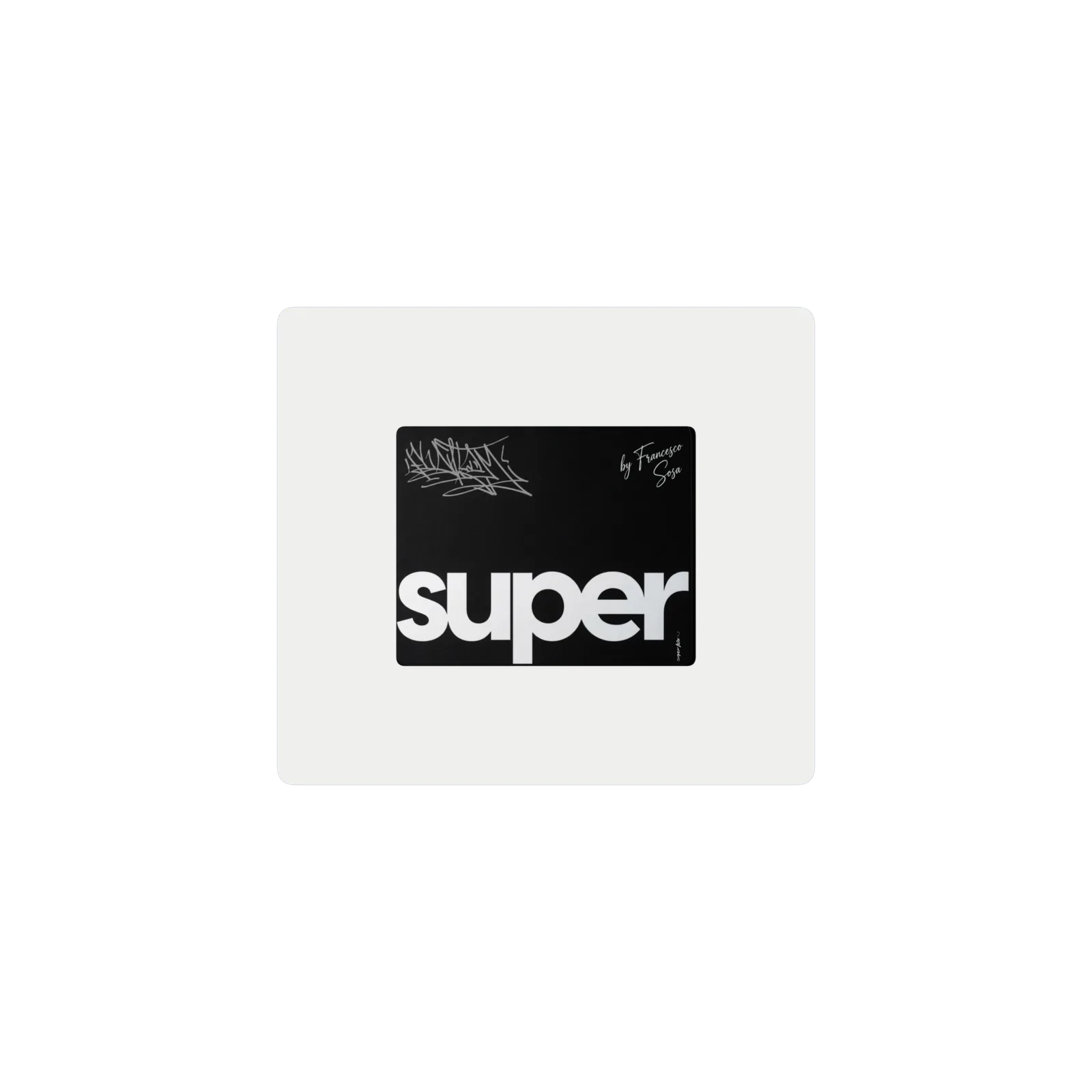 super negro con letras blancas