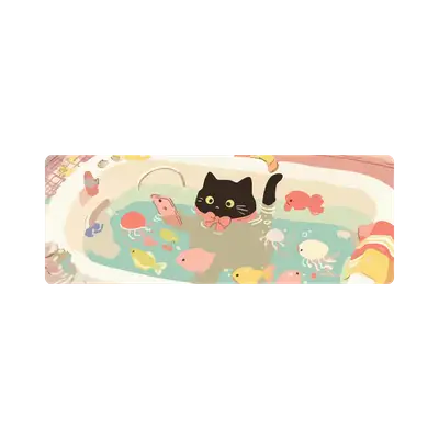 Mousepad Gatito en bañera 110x40 Classic | Custom