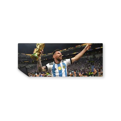 Mousepad Messi con la copa del mundo 82x32 Classic | Custom