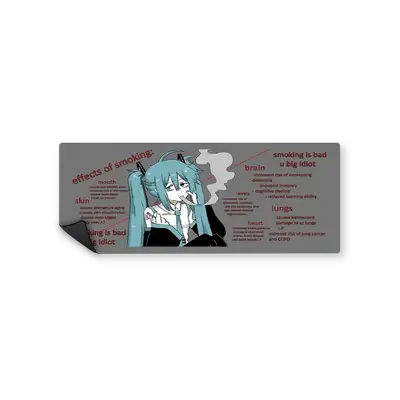 Mousepad miku smoking 82x32 Classic | Custom