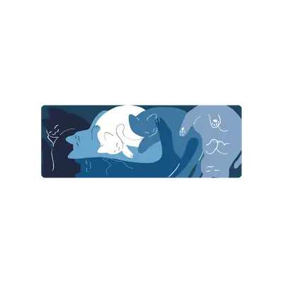 Mousepad Gatos azul y blanco 140x50 Classic | Custom