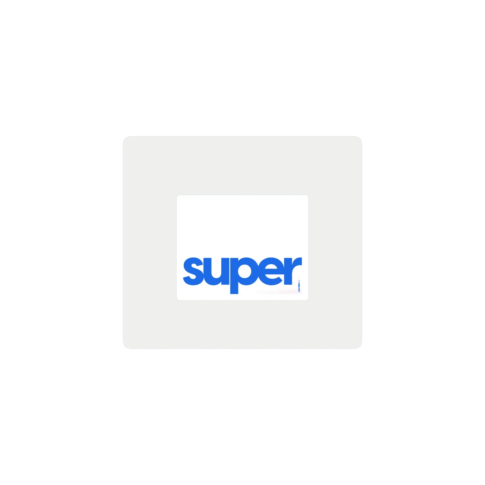 super blanco con letras azules