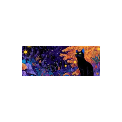 Mousepad Black cat forest 82x32 Classic | Custom