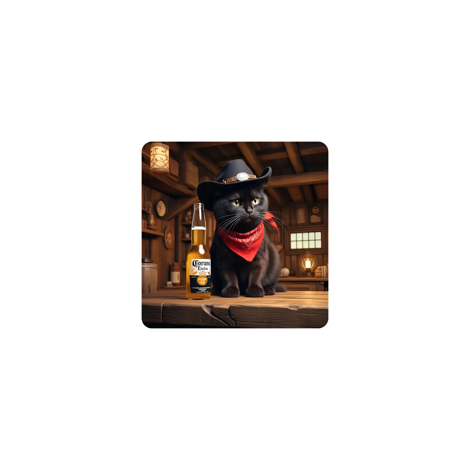 Mousepad gato cowboy 25x25 Classic | Custom