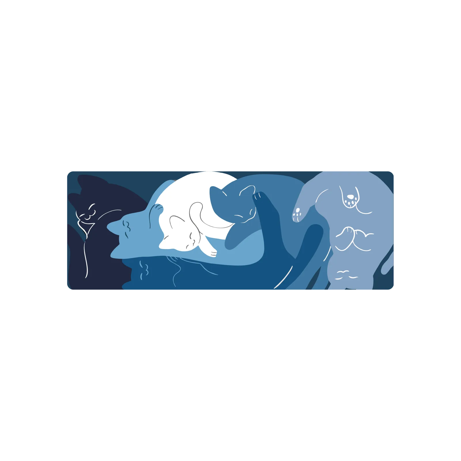 Mousepad Gatos azul y blanco 140x50 Classic | Custom