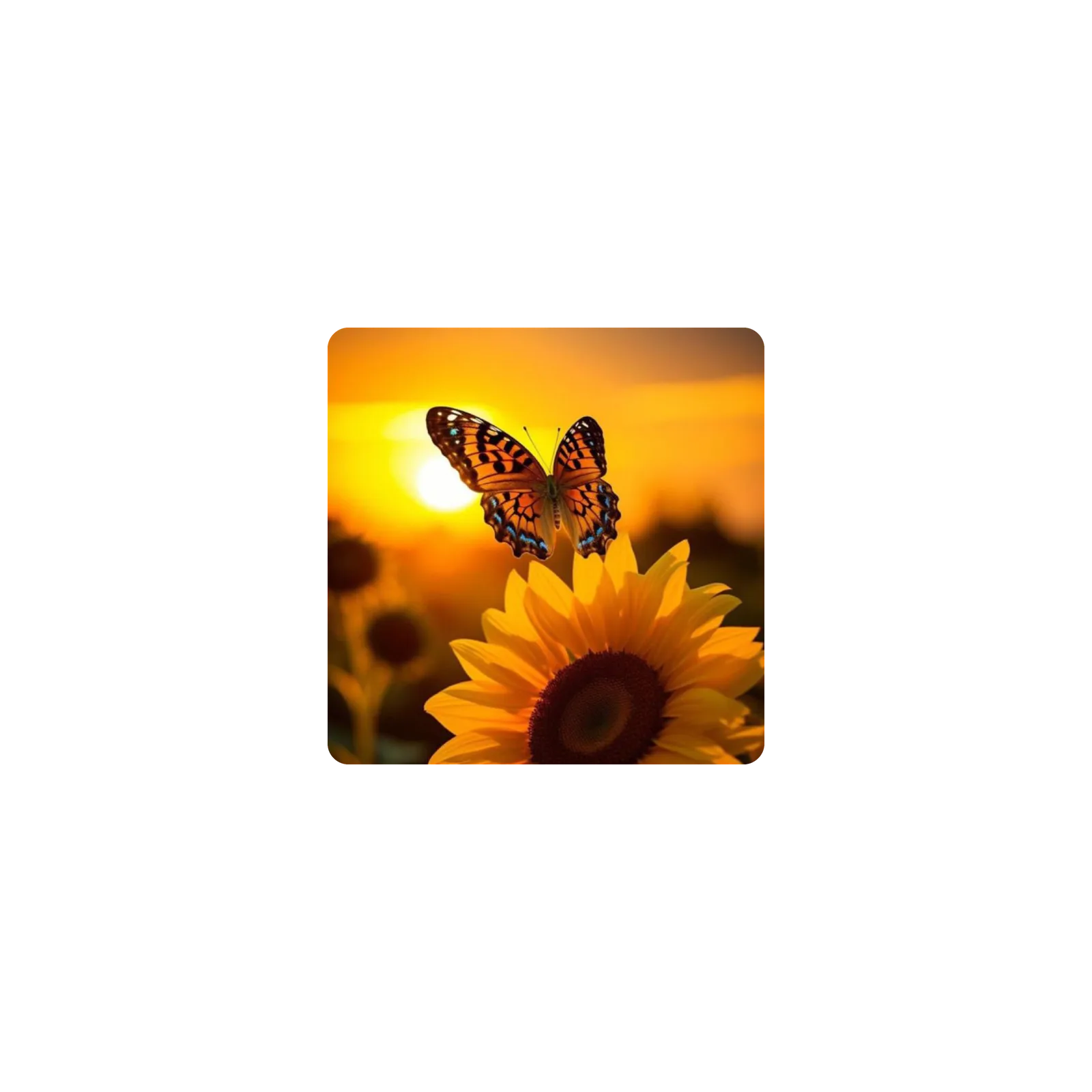Mousepad Mariposa en girasol 25x25 Classic | Custom