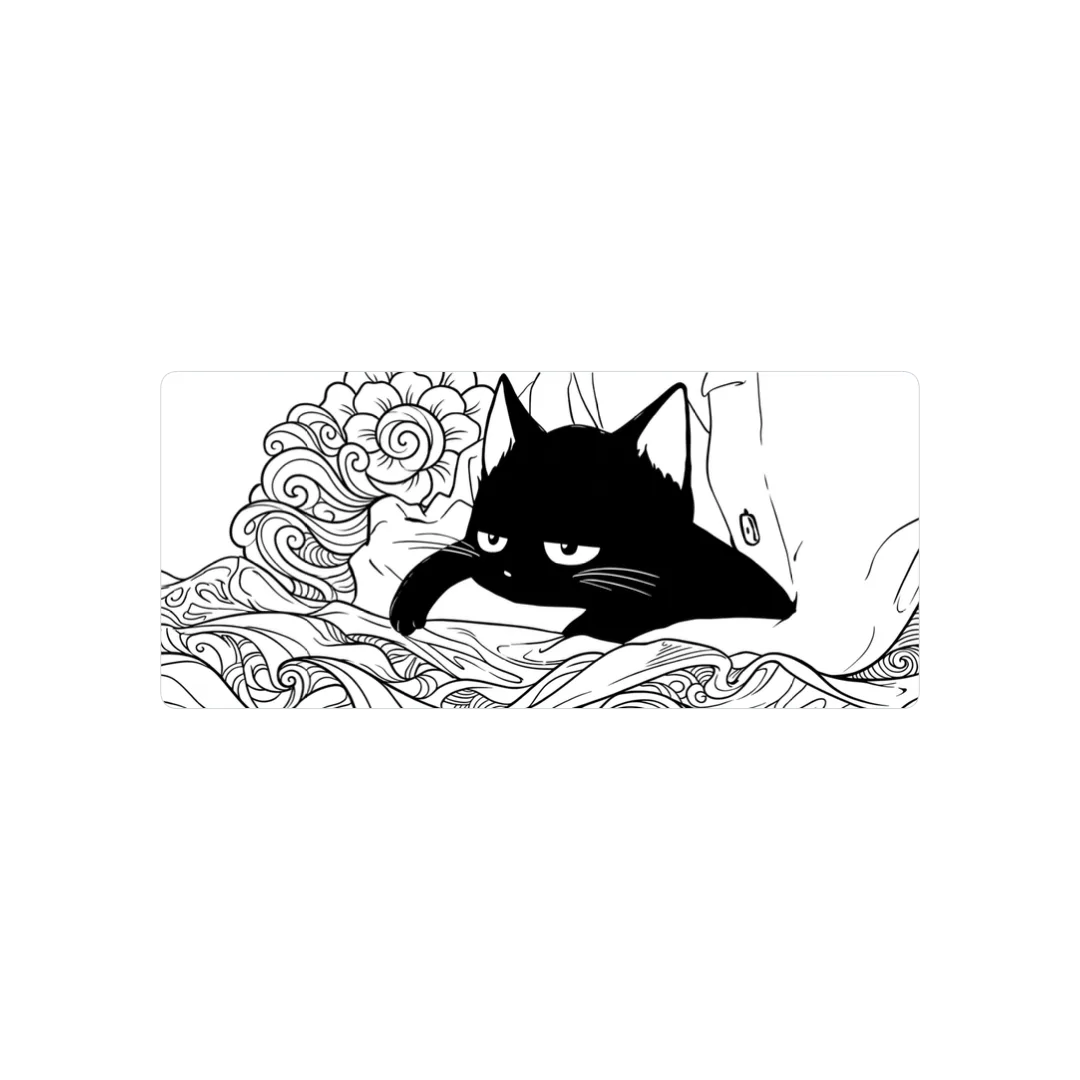 Cat sleep black and white