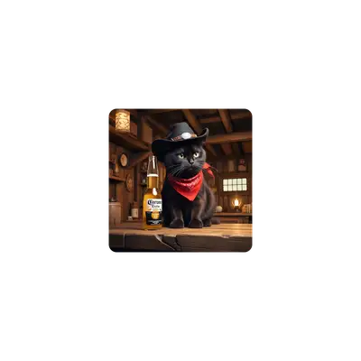 Mousepad gato cowboy 25x25 Classic | Custom
