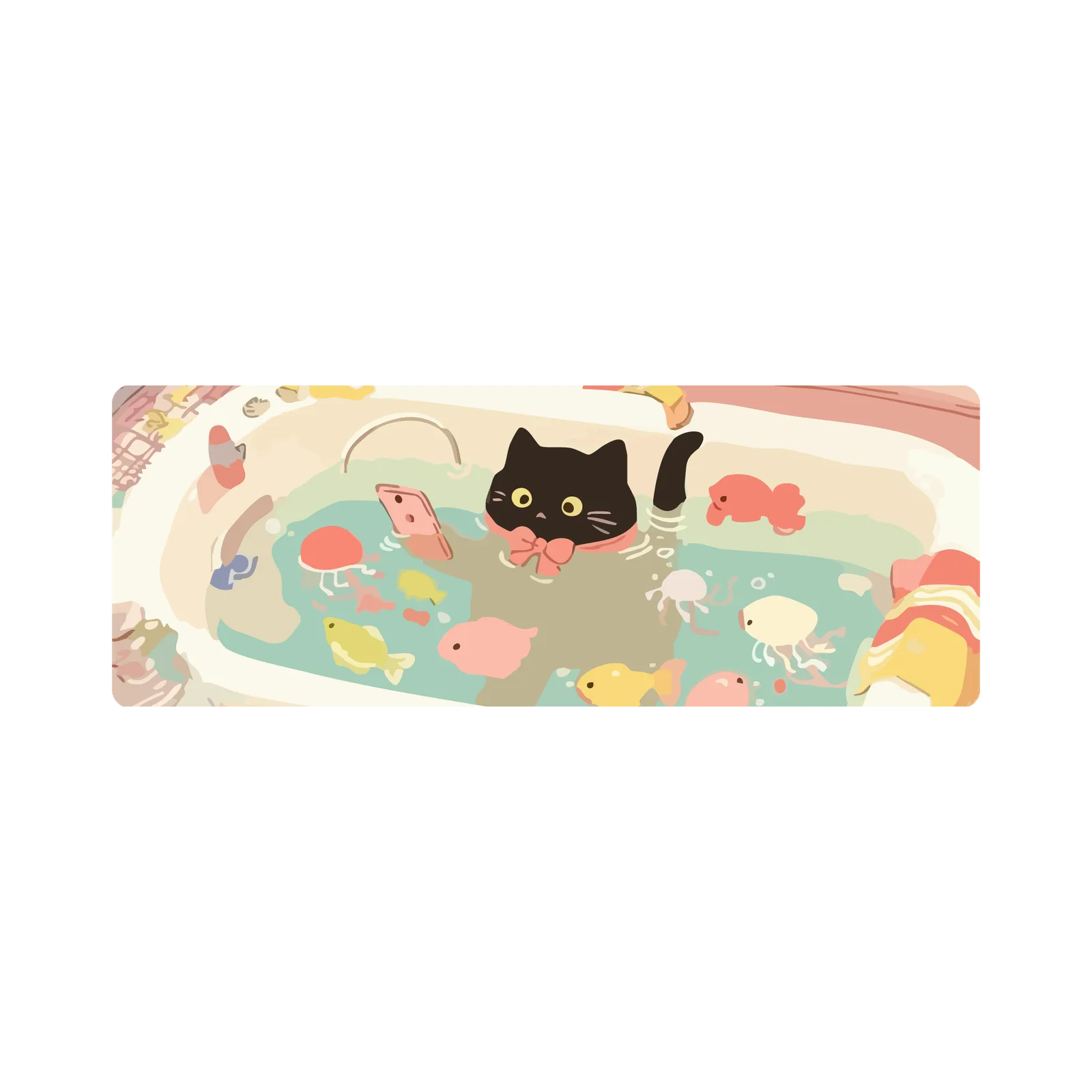 Mousepad Gatito en bañera 110x40 Classic | Custom