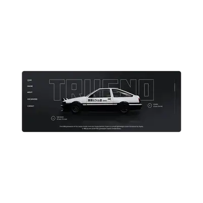 Mousepad Toyota AE86 Main Menu 80x30 Classic | Custom
