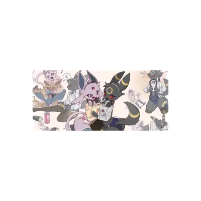Mousepad Silveon y Umbreon 90x40 Classic | Custom
