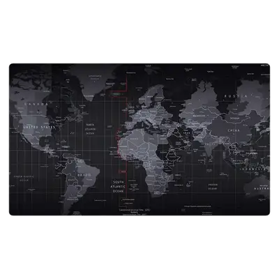 Mousepad Mapa mundi negro 120x70 Classic | Custom