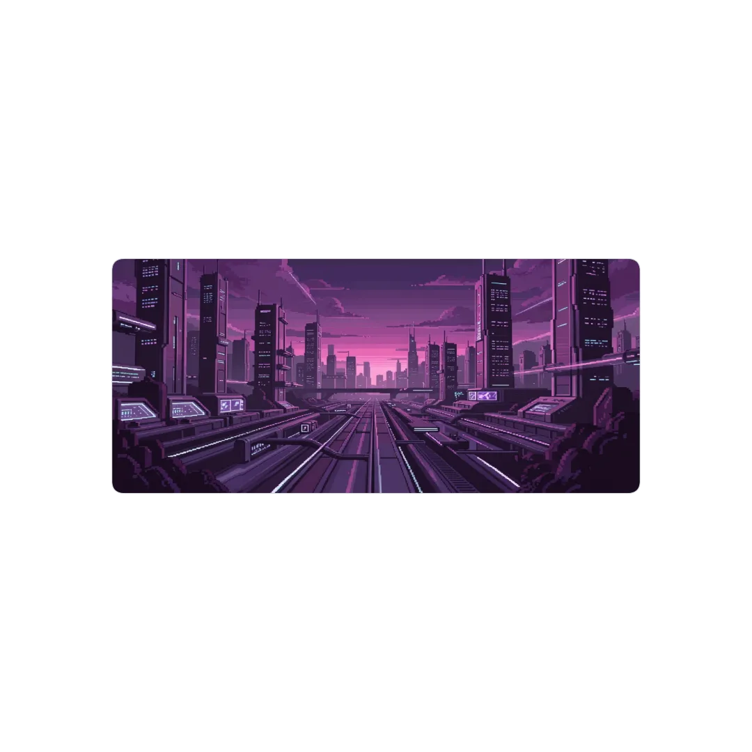 Paisaje futurista violeta
