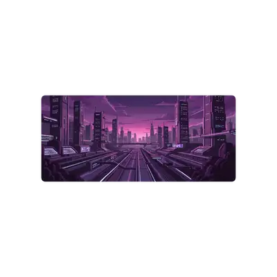 Mousepad Paisaje futurista violeta 90x40 Classic | Custom