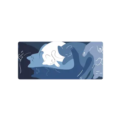 Mousepad Gatos azul 90x40 Classic | Custom