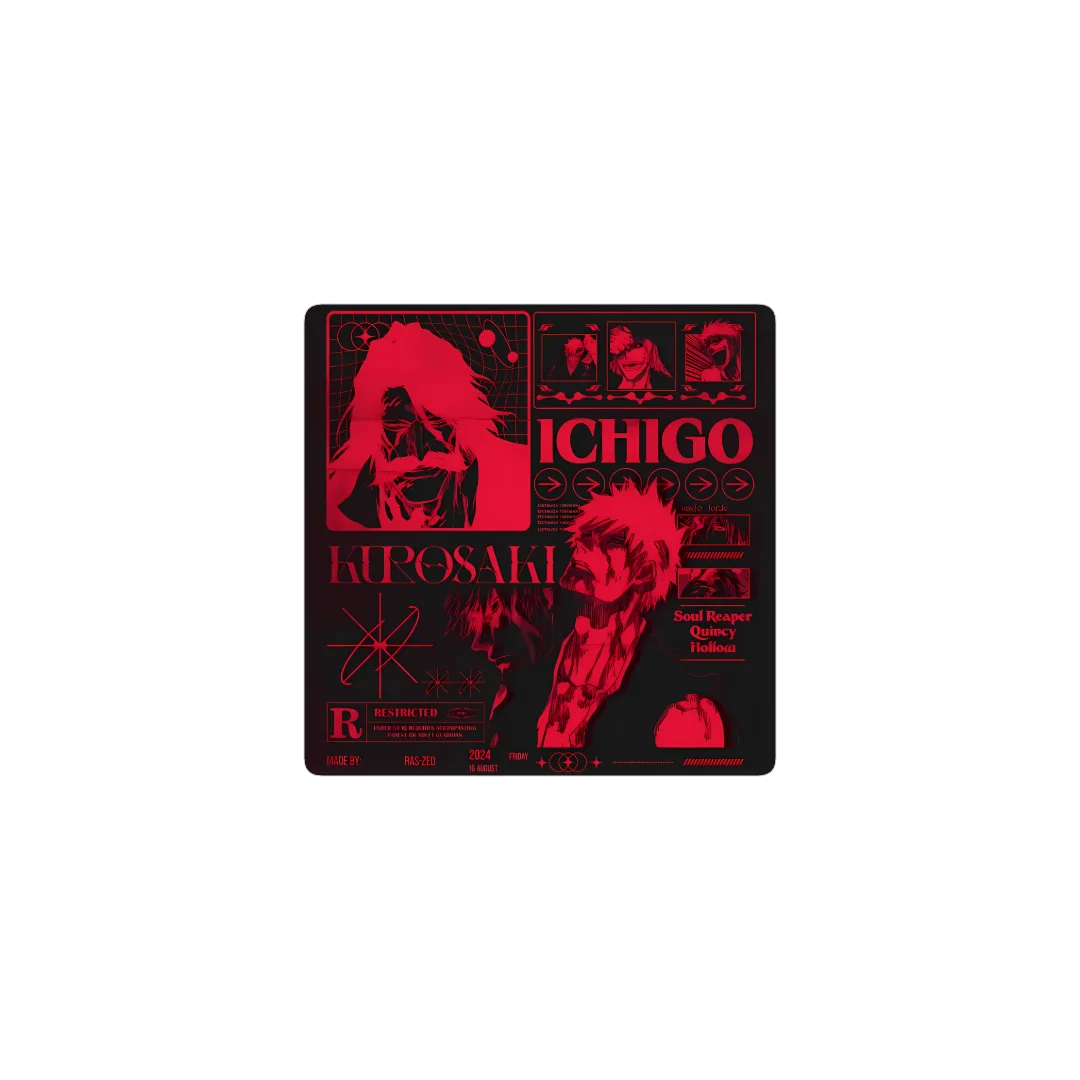 BLEACH ICHIGO BLACK AND RED