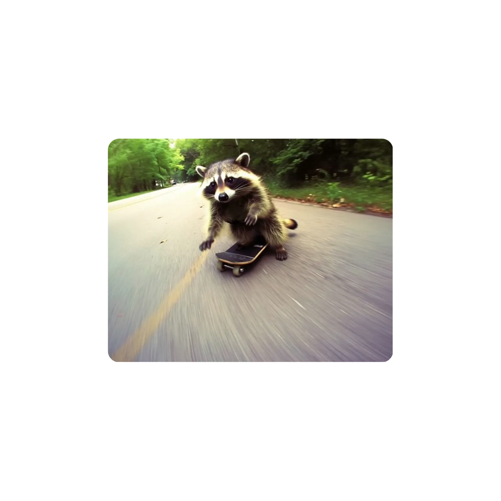 Mousepad Racoon Skate 70x55 Classic | Custom