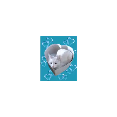 Mousepad Corazones y gatita Kira blanca 20x25 Classic | Custom