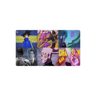 Mousepad Chainsaw Man X Dragon Ball X Jinx X Batman 67x37 Classic | Custom