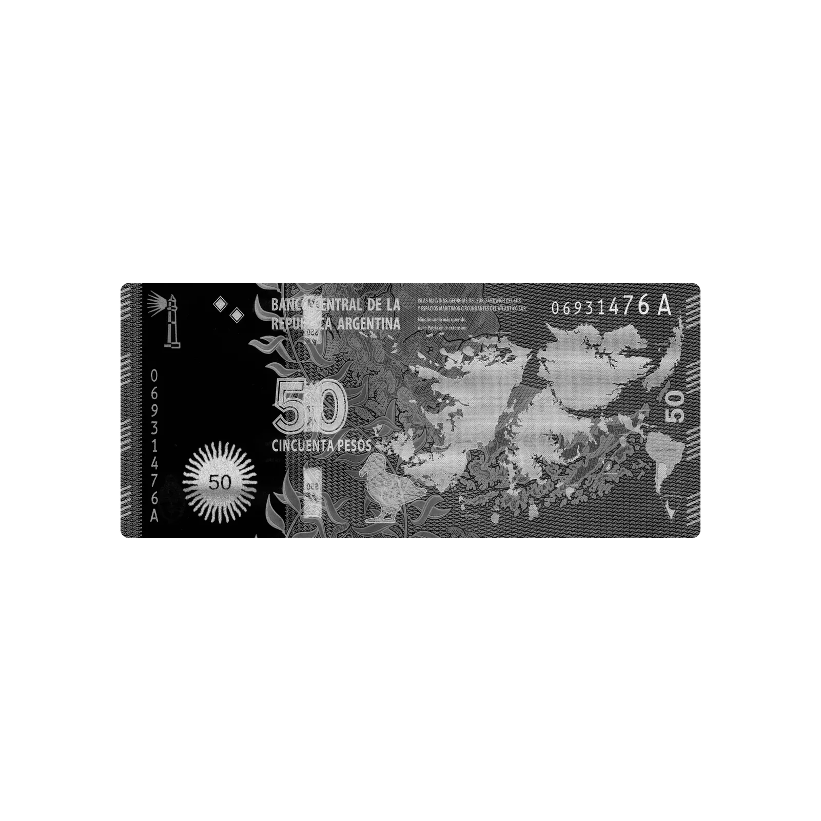 Mousepad Billete 50 Negro 74x32 Classic | Custom