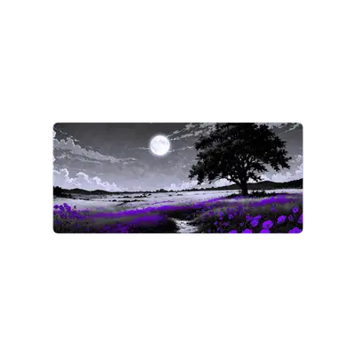 Mousepad Nubes, árbol , paisaje gris y violeta 90x40 Classic | Custom