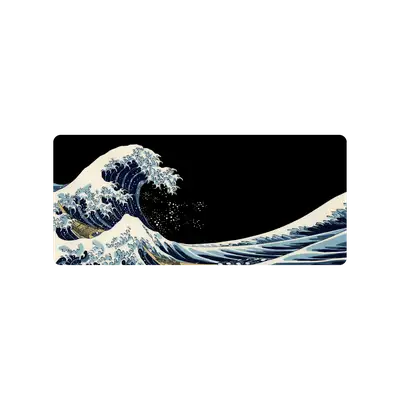 Mousepad Kanagawa great wave black 80x35 Classic | Custom